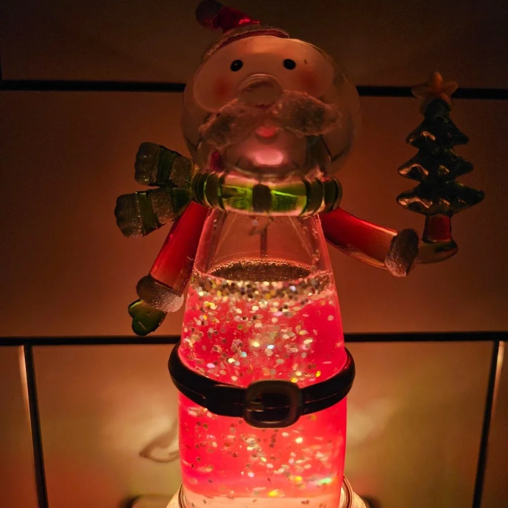 Heritage Mint 2007 Santa Glitter Acrylic Christmas Night‎ Light Holiday Decor